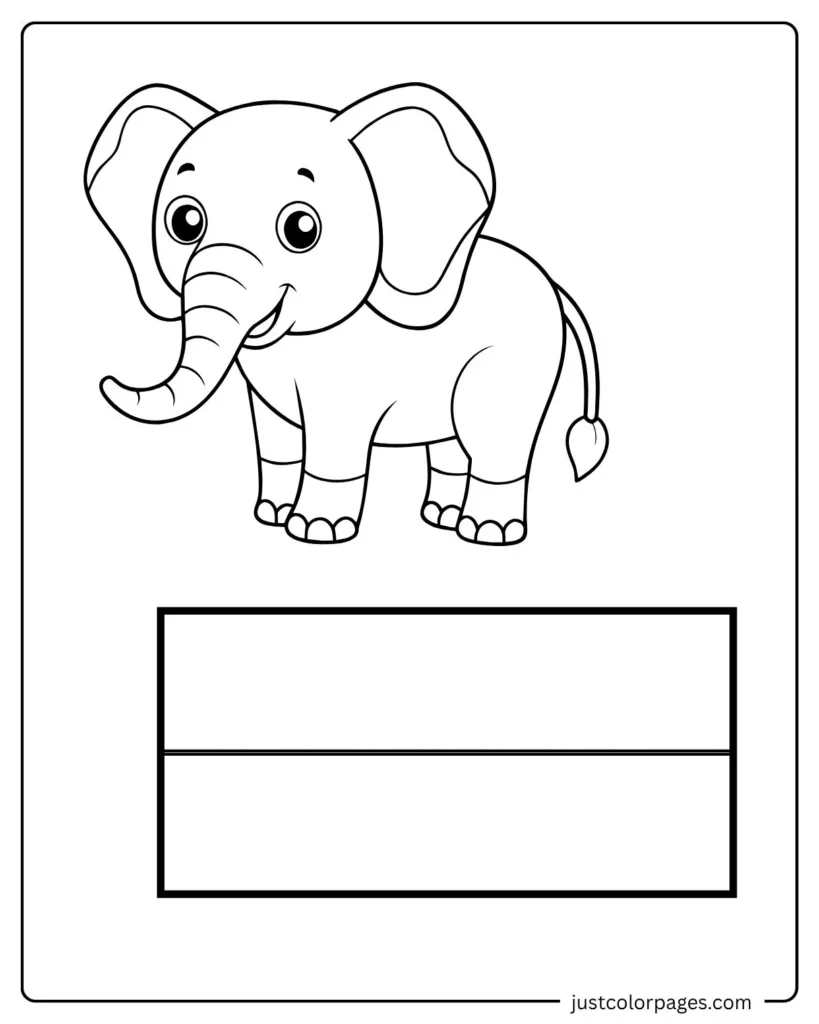 Monaco Flag Coloring pages with Cute Elephant