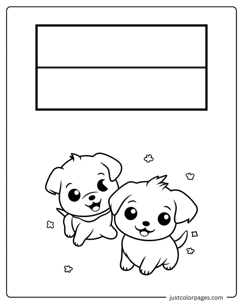 Monaco Flag Coloring pages with Cute Puppies