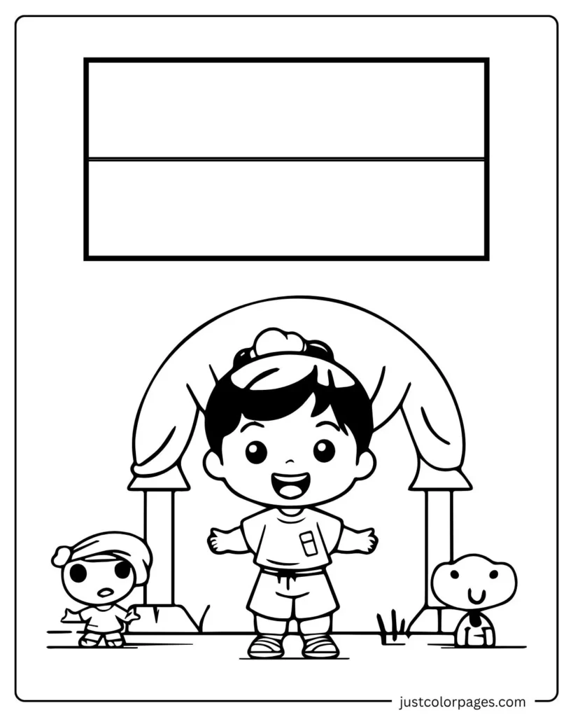 Monaco Coloring pages with Cute boy