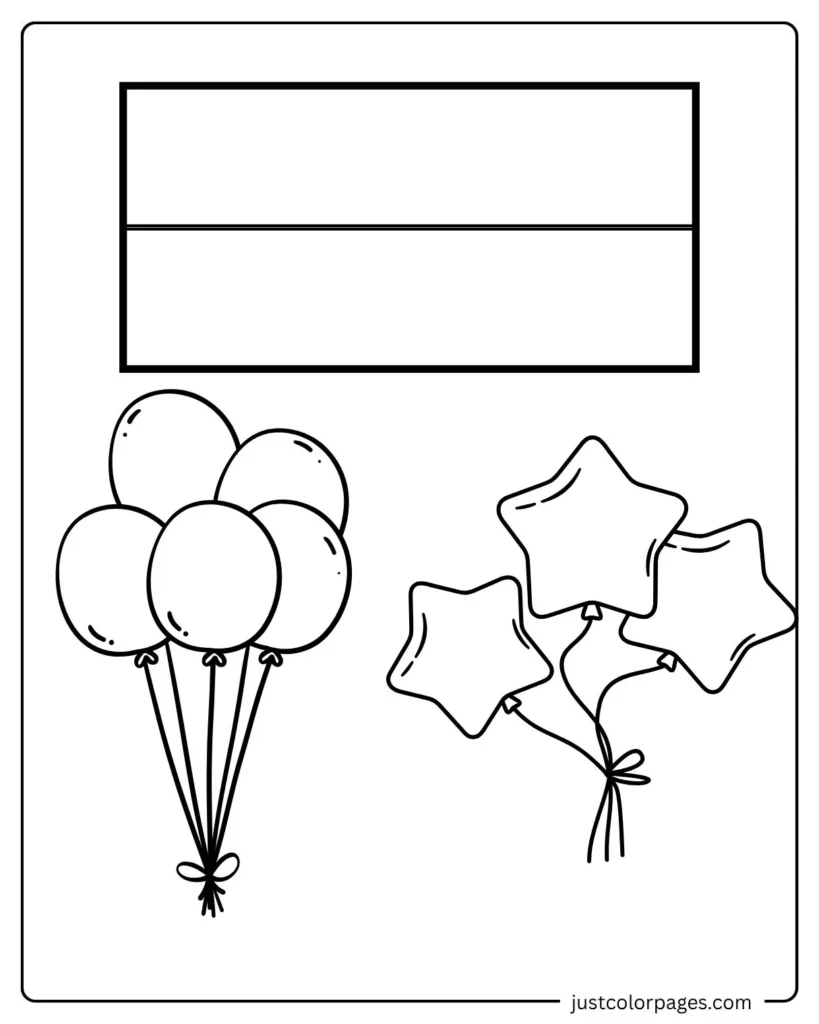 150+ Free Printable Monaco Flag Coloring Pages with baloons