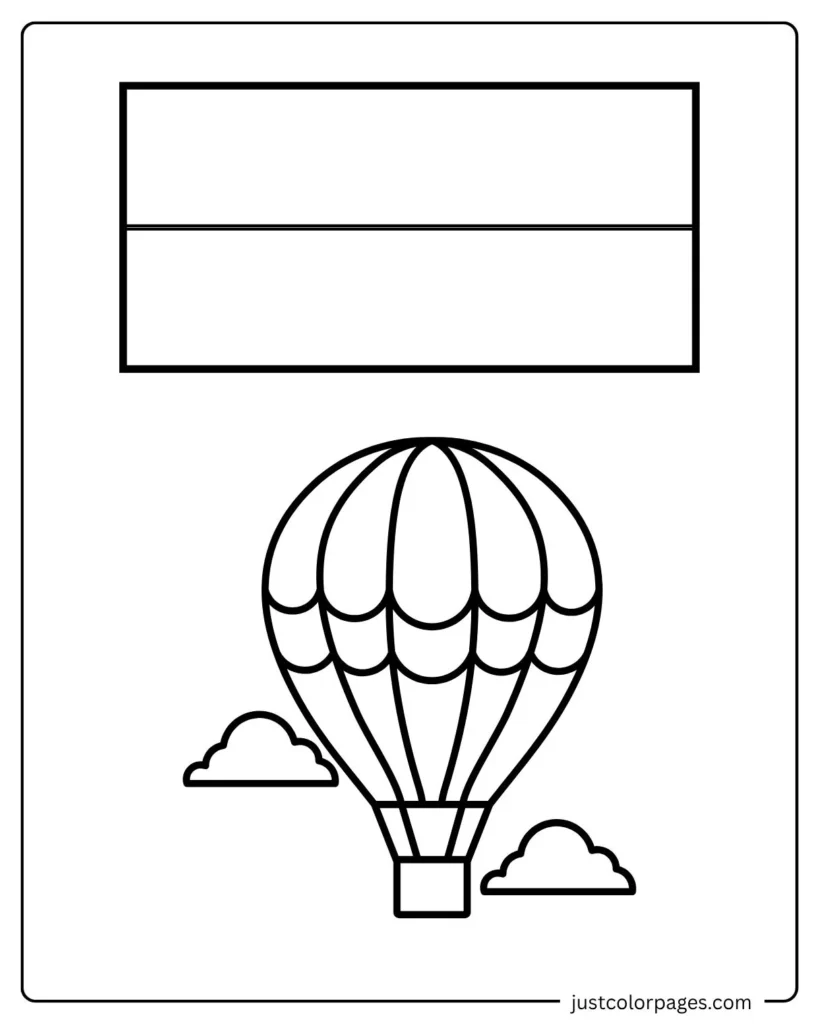 Monaco flag Coloring pages with Air Balloon 