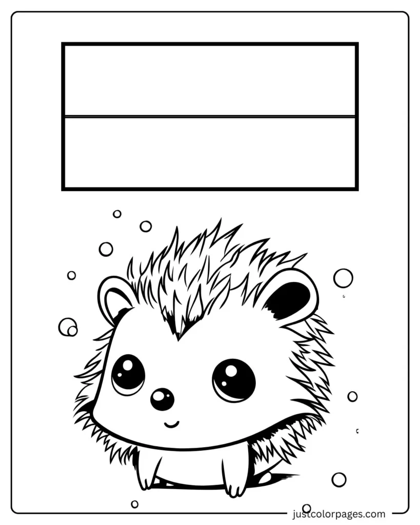 Monaco Flag Coloring pages with national animal Hedgehog