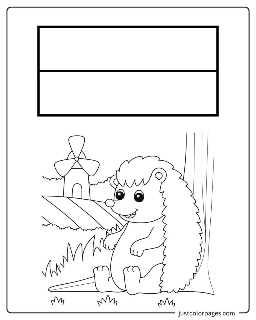 Monaco Flag with Cute baby hedgehog 