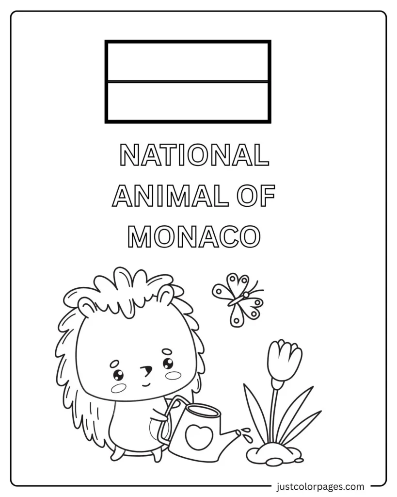 Monaco Flag Coloring Pages for Kids