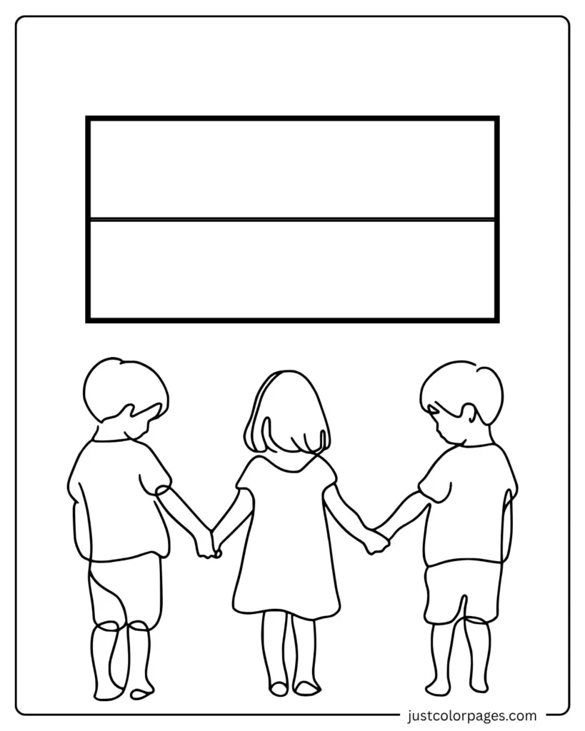 Monaco Flag Coloring Pages for Kids
