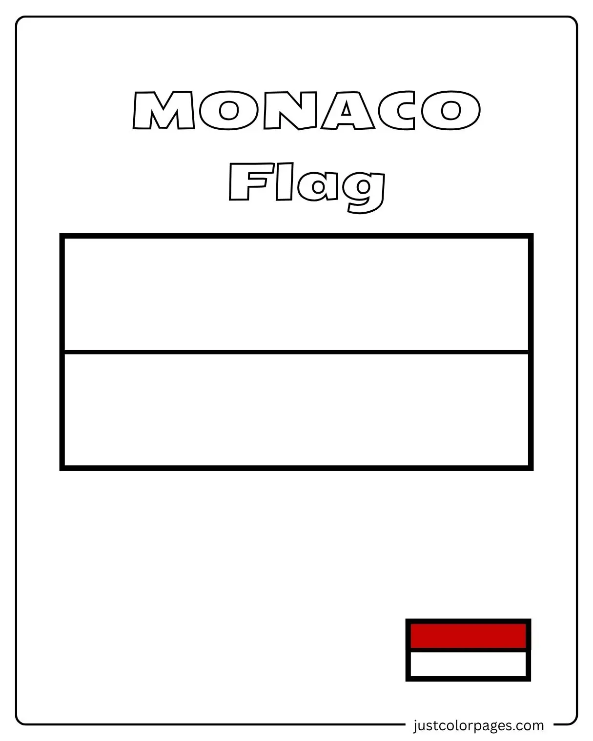 Monaco flag coloring pages